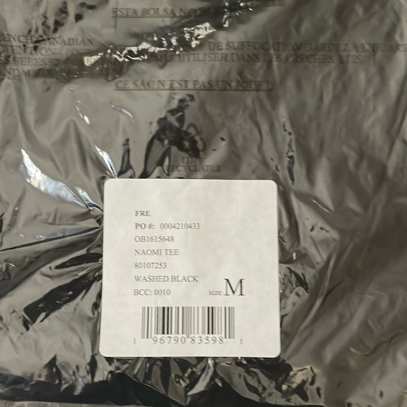 NEW Free People Washed Black Naomi Tee Shirt Size M - Picture 6 of 7